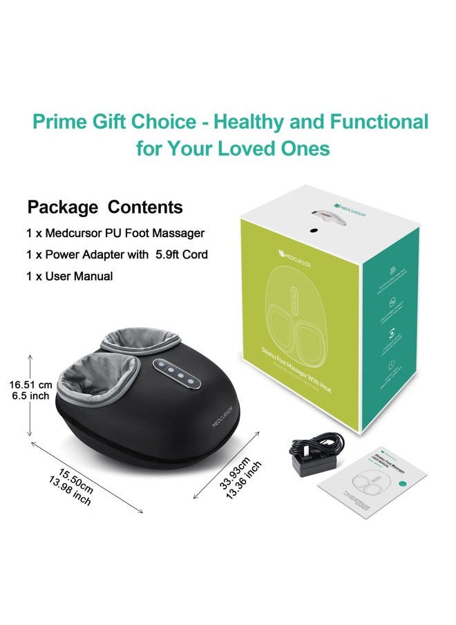 Foot Massager Machine with Heat, Delivers Relief for Tired Muscles & Plantar, Deep Kneading Therapy, Multi-Level Settings for Home, Office Use, Size up to 13", FSA HSA Eligible