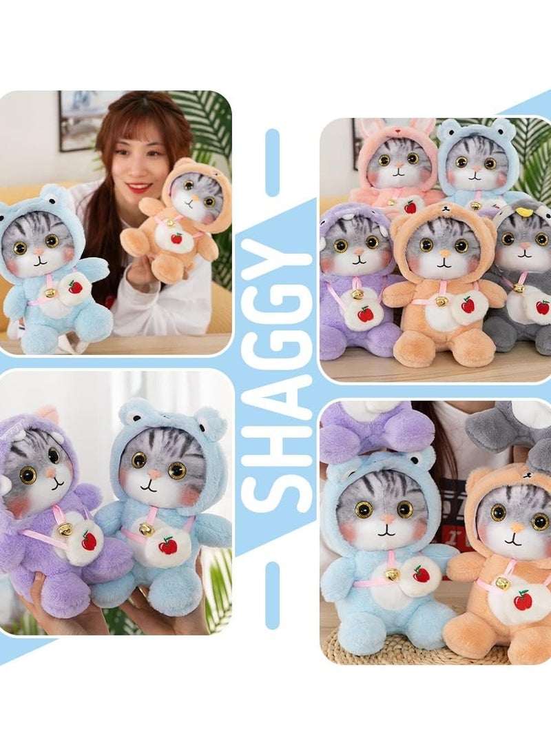 Excefore Cat Frog Plush Stuffed Animal Cat Plushies with Frog Outfit, Gifts for Kids Blue（9.8 inches） - Image 4