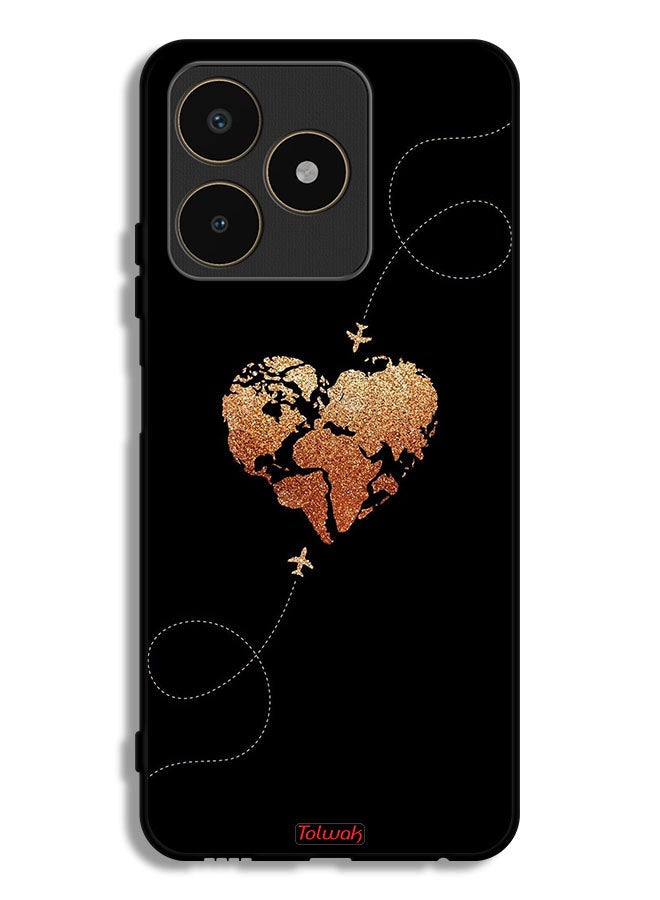 Tolwak Realme C53 Protective Case Cover Airplanes Touching Heart - Image 1