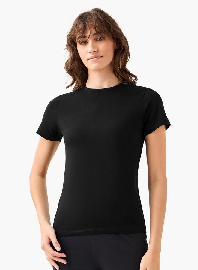 Splash FAV Women Crew Neck Short Sleeve T shirt   Set of 2