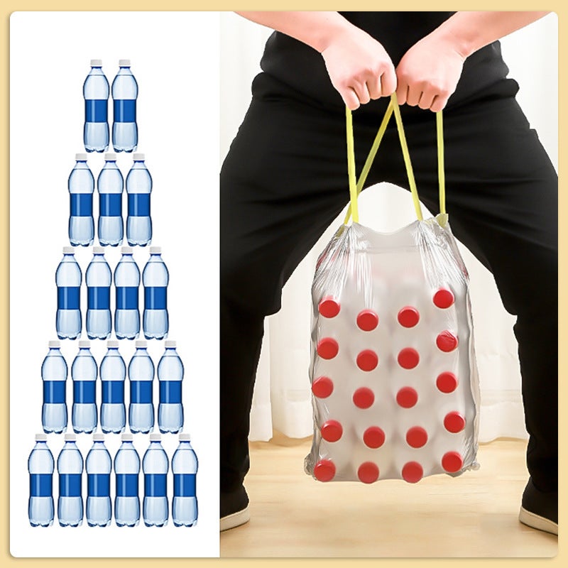 Drawstring Garbage Bag Household Thickened Portable Large Black Disposable Plastic Bag Garbage Bag Drawstring Type - Image 3