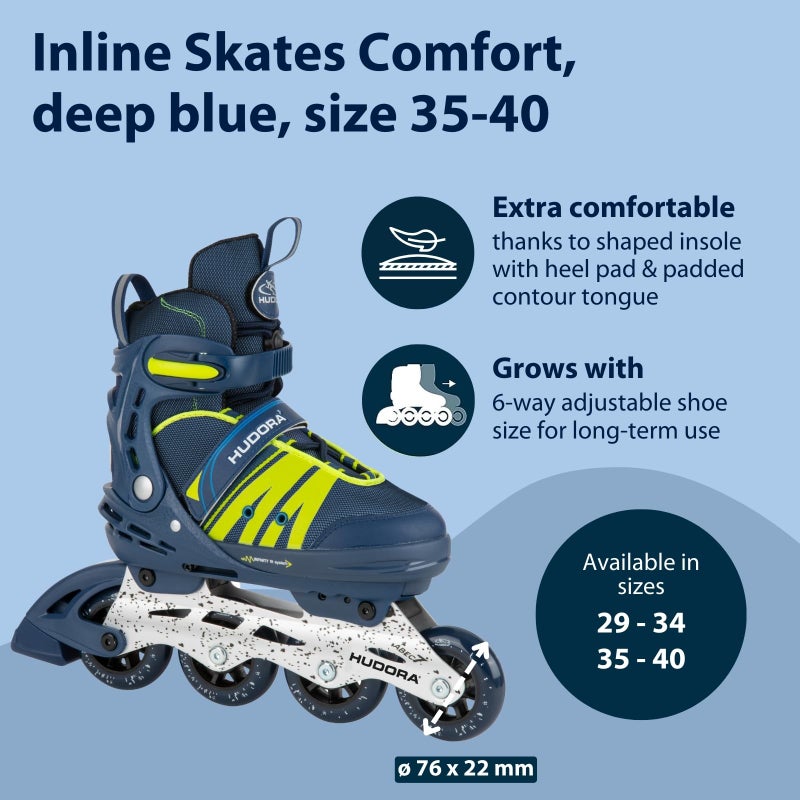 Hudora HUDORA Inline Skates Comfort - skates for children & teenagers in various sizes - adjustable in width & length up to 6 sizes - Breathable leisure roller skates - Image 2