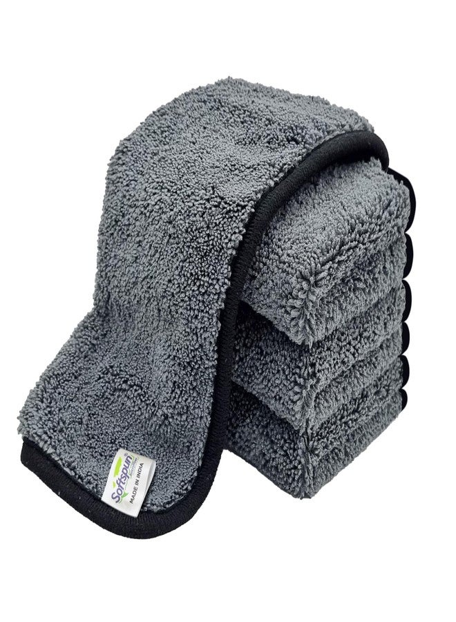 SOFTSPUN Microfiber Baby Hand & Face Wipes 20x30 Cms, 4 Piece Towel Set, 380 GSM (Grey) Super Soft & Silky for Hand, Face and Body - Hypoallergenic Sensitive Skin Wipes & Washcloths. - Image 2