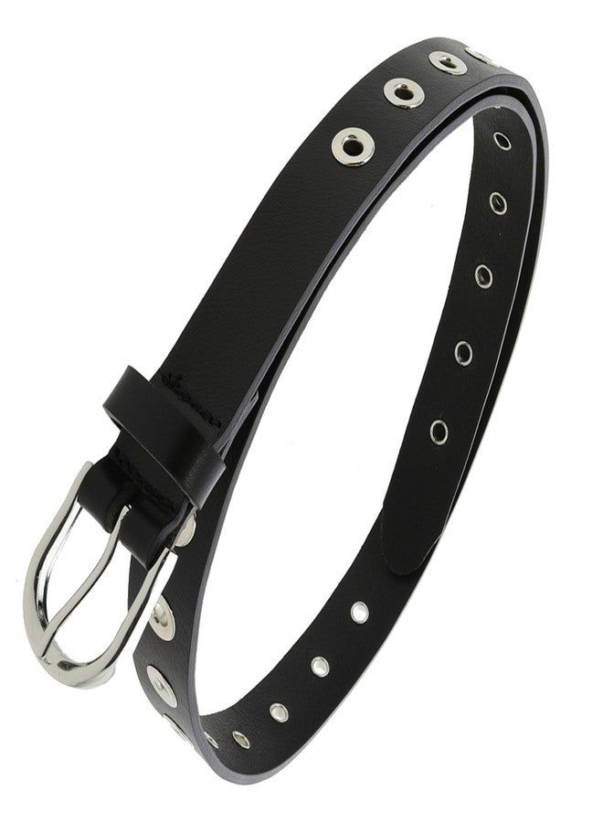 فاشونجين فاشونجن - حزام نسائي من جلد الثور المدبوغ نباتياً، مزين بفتحات، ليبي - أسود، 95 - Image 1