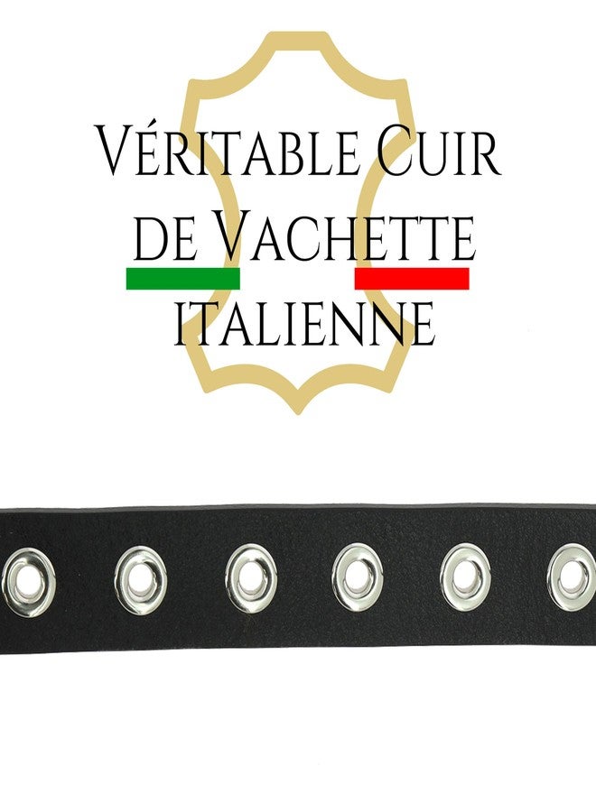 فاشونجين فاشونجن - حزام نسائي من جلد الثور المدبوغ نباتياً، مزين بفتحات، ليبي - أسود، 95 - Image 5