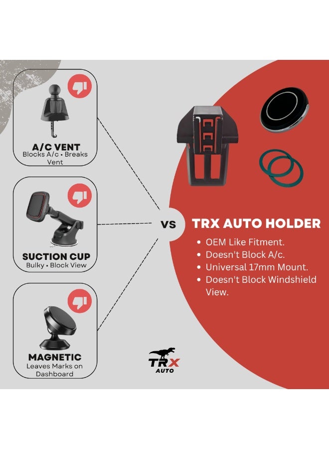 TRX AUTO Magnetic Phone Holder for Toyota Land Cruiser Prado 2018–2023 | Custom Fit Dashboard Mount | No Charging | Secure Magnetic Grip | Doesn’t Block A/C Vent | Easy Installation Car Mount - Image 2