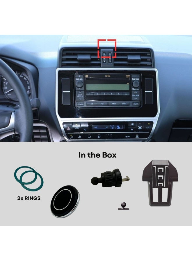 TRX AUTO Magnetic Phone Holder for Toyota Land Cruiser Prado 2018–2023 | Custom Fit Dashboard Mount | No Charging | Secure Magnetic Grip | Doesn’t Block A/C Vent | Easy Installation Car Mount - Image 4