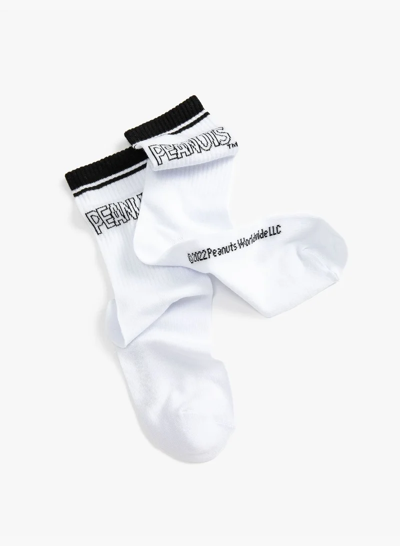 كوتون Snoopy Socket Socks Licensed Embroidered