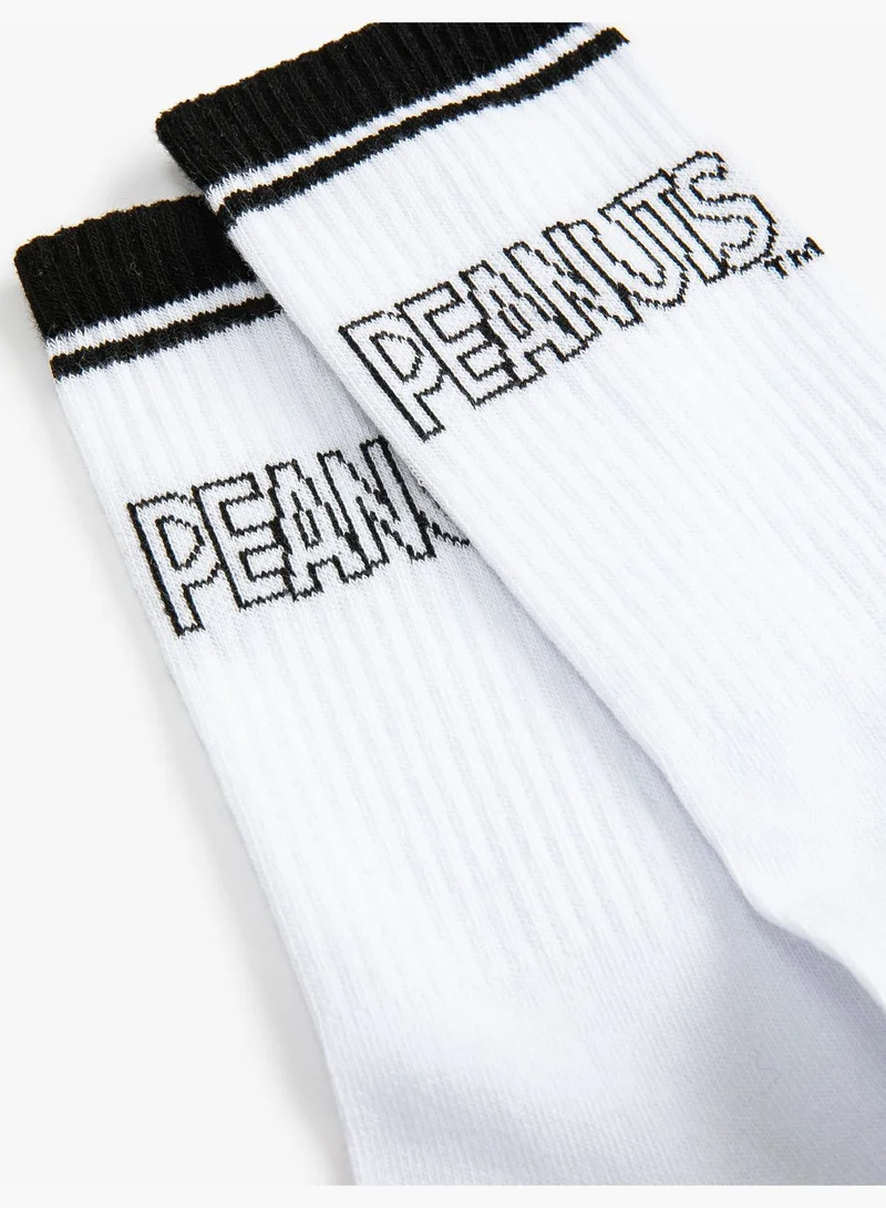 كوتون Snoopy Socket Socks Licensed Embroidered