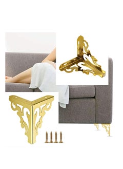 Generic Furniture Legs,12cm Metal Sofa Leg 4 pcs Modern Furniture Feet Sofa Furniture Riser Feet Legs DIY Furniture Replacement Feet for TV Cabinet Ottoman Sofa Cupboard, Golden  - Image 2