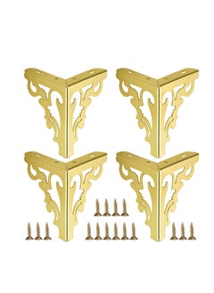 Generic Furniture Legs,12cm Metal Sofa Leg 4 pcs Modern Furniture Feet Sofa Furniture Riser Feet Legs DIY Furniture Replacement Feet for TV Cabinet Ottoman Sofa Cupboard, Golden  - Image 1