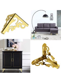 Generic Furniture Legs,12cm Metal Sofa Leg 4 pcs Modern Furniture Feet Sofa Furniture Riser Feet Legs DIY Furniture Replacement Feet for TV Cabinet Ottoman Sofa Cupboard, Golden  - Image 4