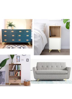 Generic Furniture Legs,12cm Metal Sofa Leg 4 pcs Modern Furniture Feet Sofa Furniture Riser Feet Legs DIY Furniture Replacement Feet for TV Cabinet Ottoman Sofa Cupboard, Golden  - Image 5