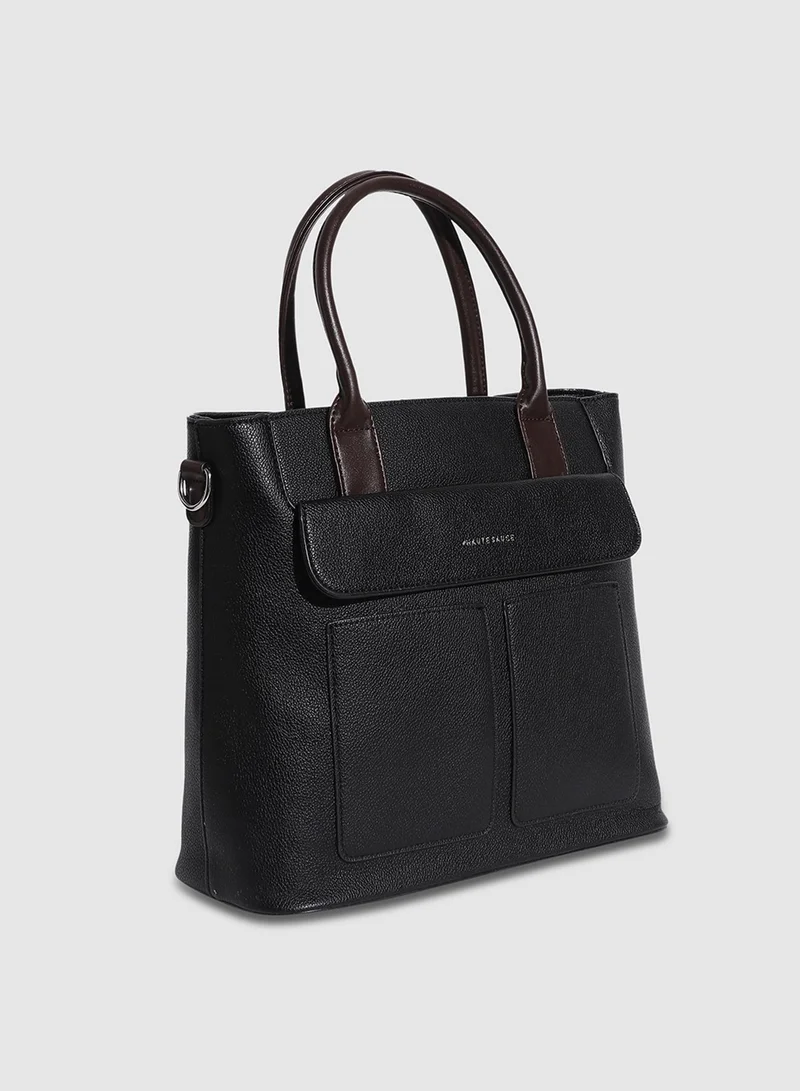 صوص هاوت حقيبة توت أساسية للاستخدام اليومي - أسود