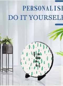 Service Zone Protective Printed White Round Shape Marble Photo Frame for Table Top If You Can Dream I Can Do It 