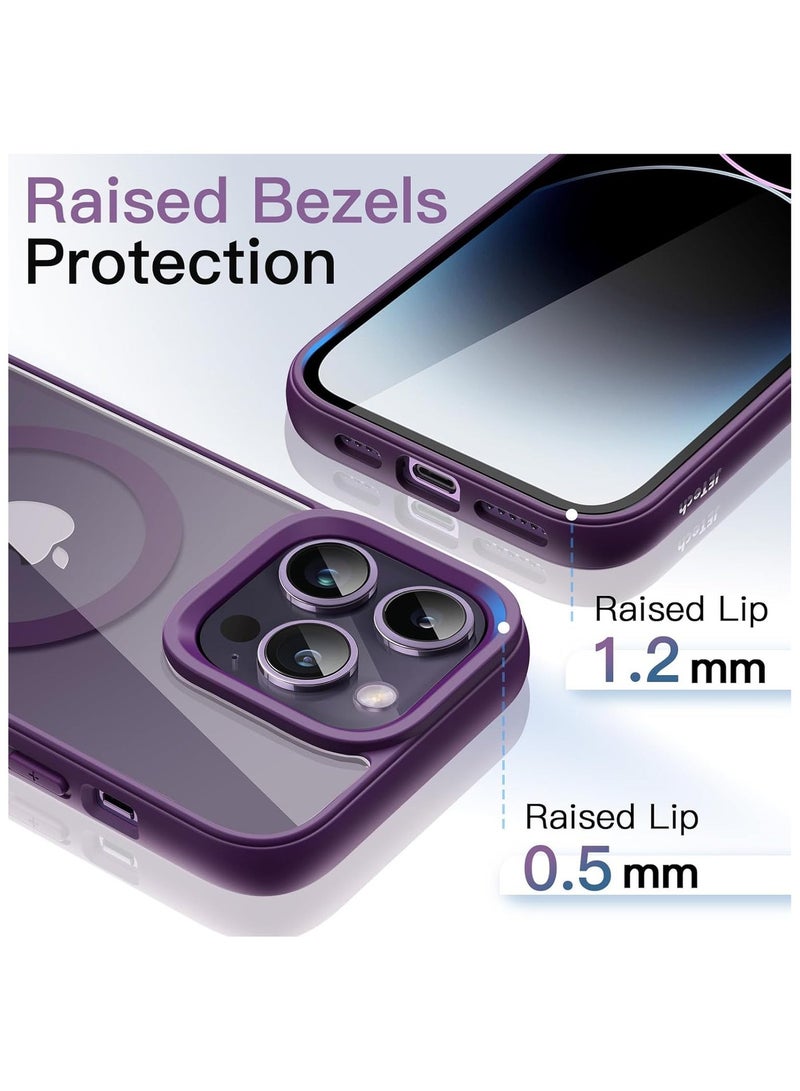 أكاليكس حافظة مغناطيسية لهاتف iPhone 16 Pro، متوافقة مع MagSafe، غطاء فاخر مطلي، حافظة هاتف واقية شفافة ناعمة من مادة TPU مقاومة للصدمات، (أرجواني غامق) - Image 5