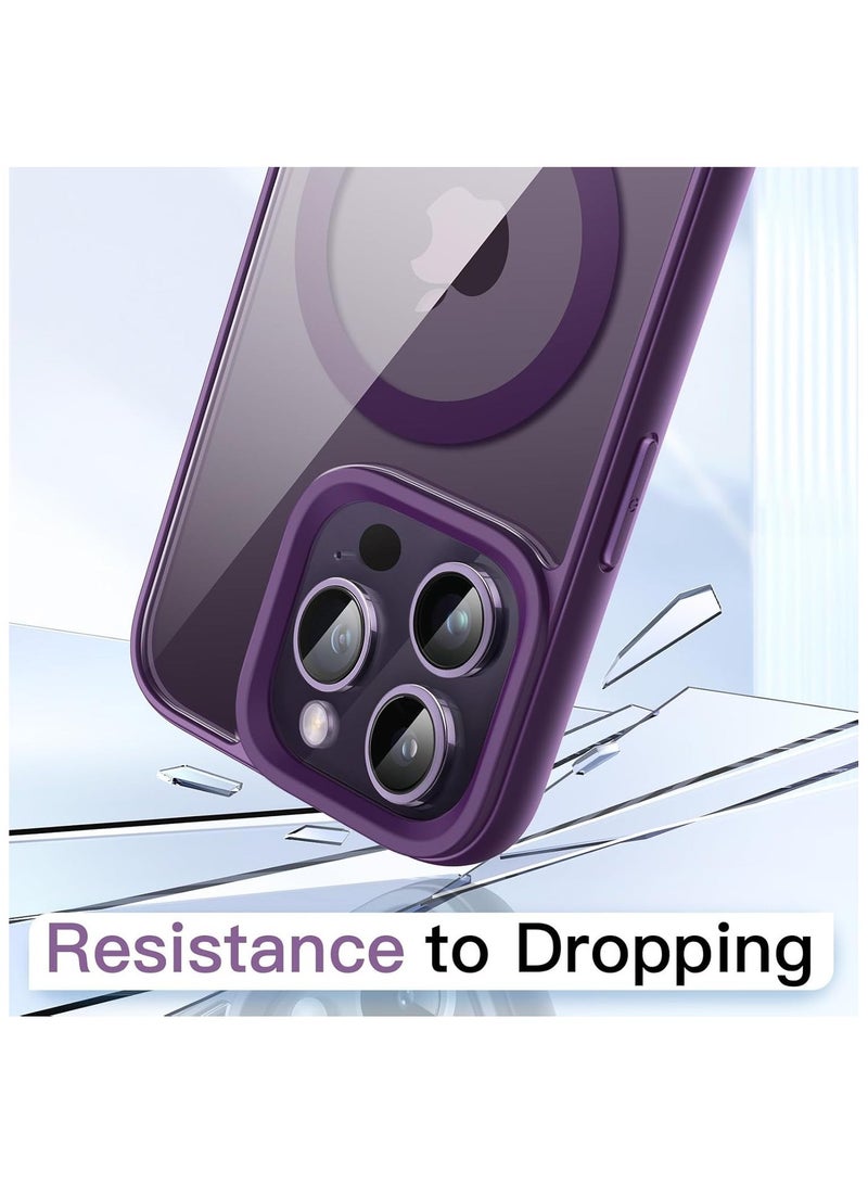 أكاليكس حافظة مغناطيسية لهاتف iPhone 16 Pro، متوافقة مع MagSafe، غطاء فاخر مطلي، حافظة هاتف واقية شفافة ناعمة من مادة TPU مقاومة للصدمات، (أرجواني غامق) - Image 3