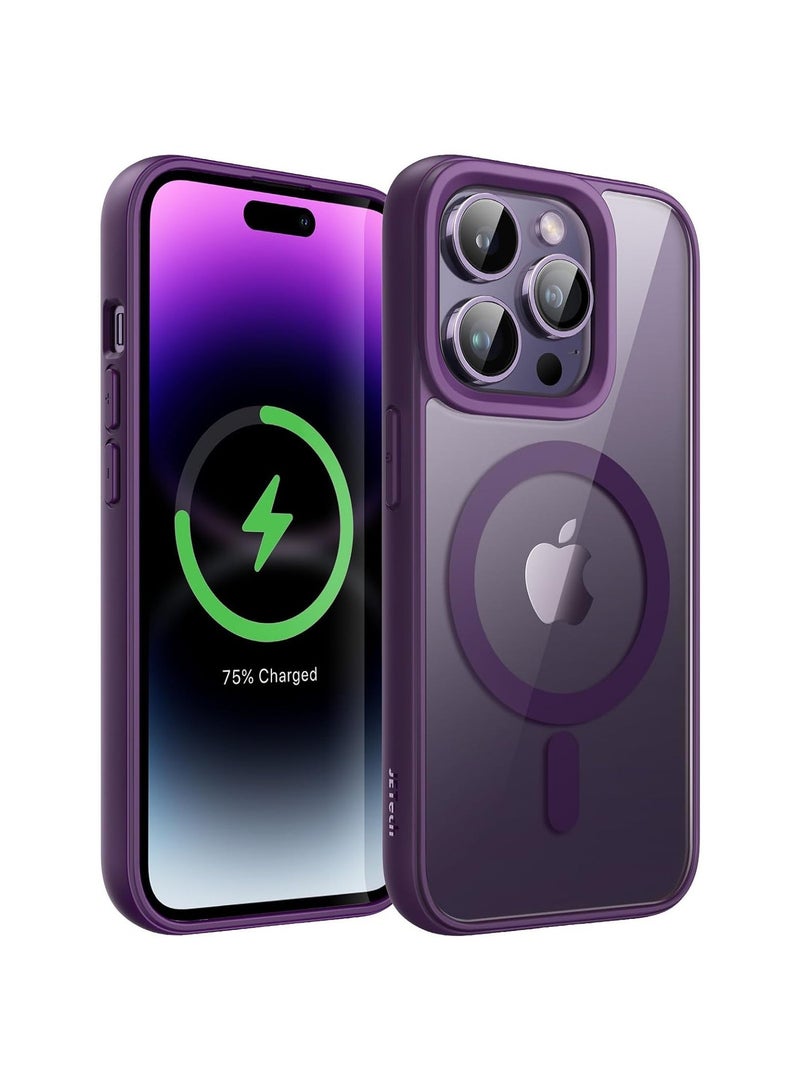 أكاليكس حافظة مغناطيسية لهاتف iPhone 16 Pro، متوافقة مع MagSafe، غطاء فاخر مطلي، حافظة هاتف واقية شفافة ناعمة من مادة TPU مقاومة للصدمات، (أرجواني غامق) - Image 1