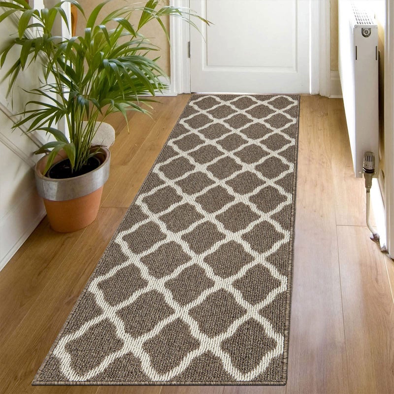 SHACOS Dirt Trapper Runner Rugs 2'x6' Non Slip Washable Hallway Kitchen Runner Rug Long Door Mats Rug Runner Carpet Runners for Garage Laundry Room Entryway, Brown - Image 1