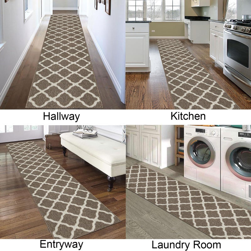 SHACOS Dirt Trapper Runner Rugs 2'x6' Non Slip Washable Hallway Kitchen Runner Rug Long Door Mats Rug Runner Carpet Runners for Garage Laundry Room Entryway, Brown - Image 5