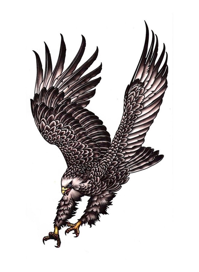 Eagle Tattoo Sticker Black