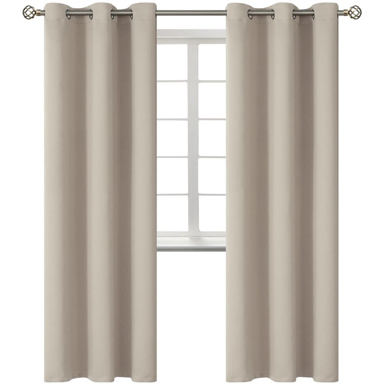 BGment Room Darkening Curtains 84 Inches Long - Grommet Thermal Insulated Drapes Window Treatment Curtains for Bedroom  2 Panels  38 x 84 Inch  Camel - Image 1