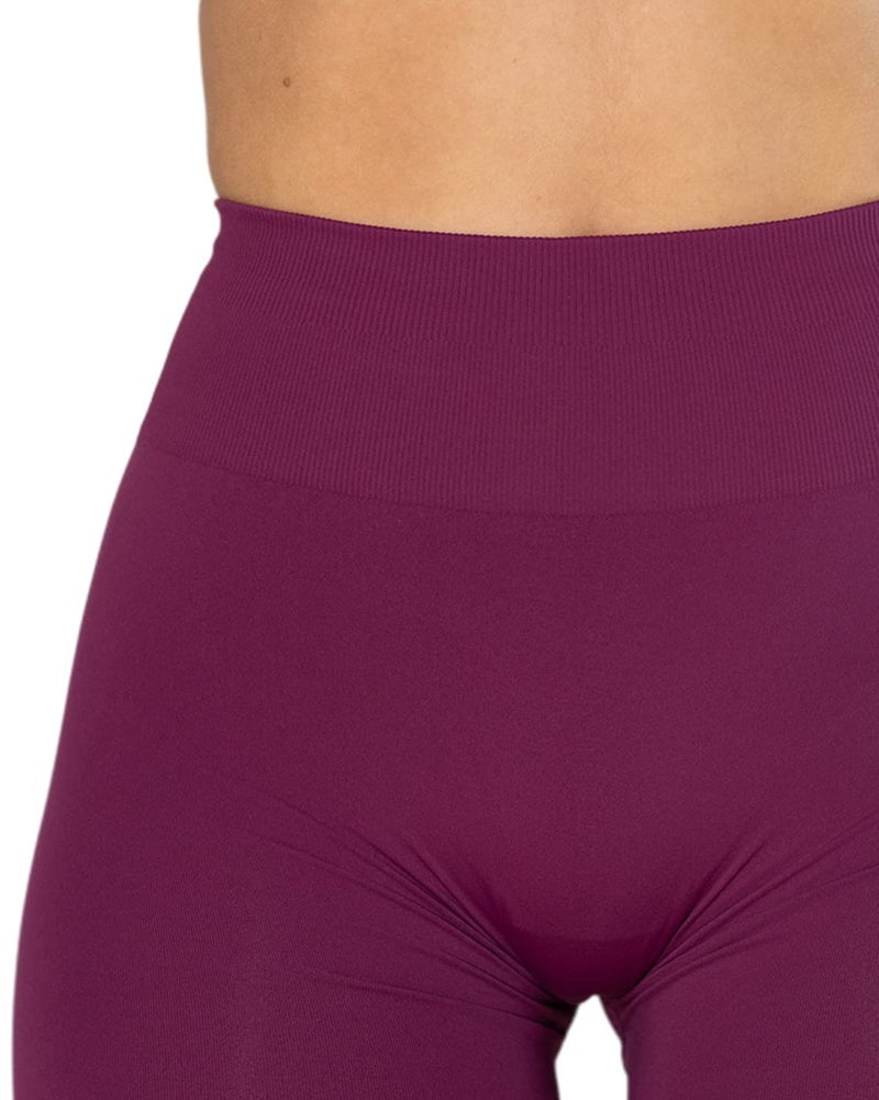 AUROLA Dream Collection Workout Leggings for Women High Waist Seamless Scrunch Athletic Running Gym Fitness Active Pants Magenta L - Image 2