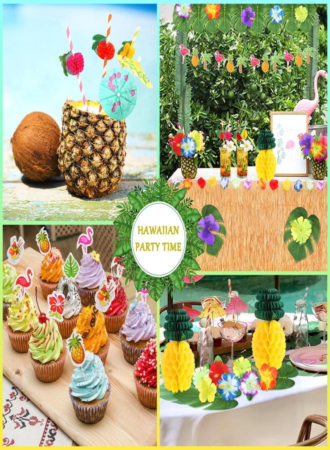 Fighting to Achieve 152PCS Hawaiian Luau Party Decoration, Tropical Beach Themed Party Supplies, Aloha Party Decorations, Hawaiian Leis for Summer Pool Party - Image 4