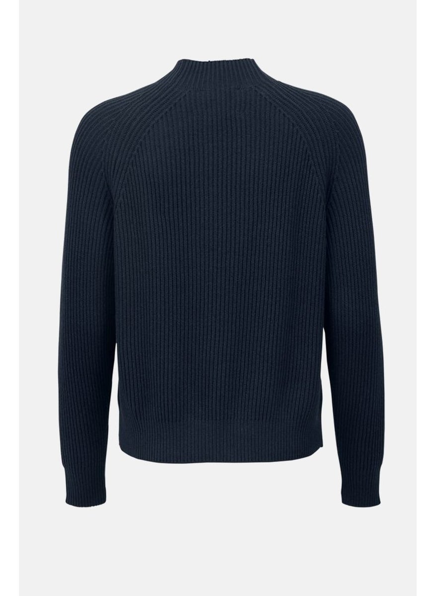 Tchibo Women Round Neck Knitted Sweaters, Navy Blue  - Image 2