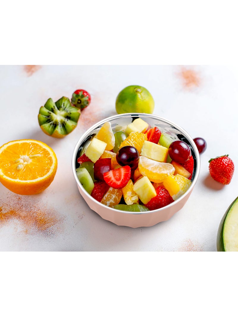 BLACKSTONE Mixing Bowl Outer Plastic With Inner Stainless Steel Mixing Bowl With Lid Assorted Colors  - Image 3