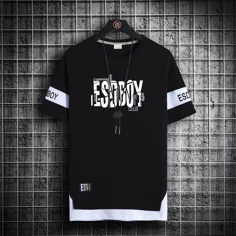 Men'S Short-Sleeve 2023 New Summer Ice Silk Half-Sleeve Men'S T-Shirt Trendy Versatile Student Top - Image 1