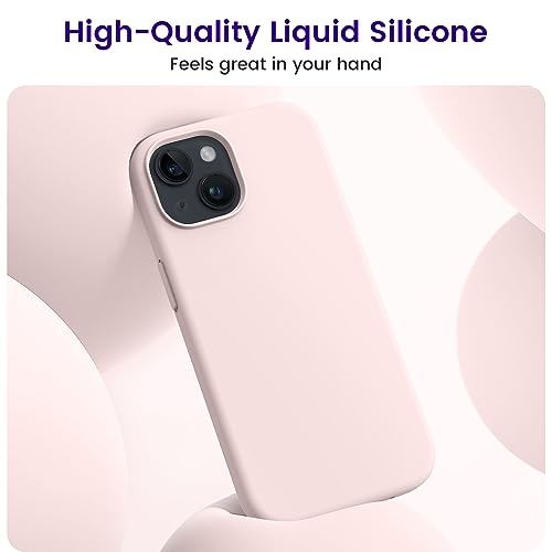 OTOFLY Designed for iPhone 15 Case Silicone Shockproof Slim Thin Phone Case for iPhone 15 61 inch Chalk Pink - Image 3