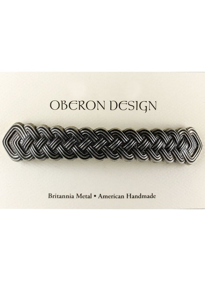Oberon Design - Celtic Braid Bar Hair Clip Extra Large Hand Crafted Metal Barrette Made In The Usa With A 100Mm Imported French Clip By Oberon Design - Image 1