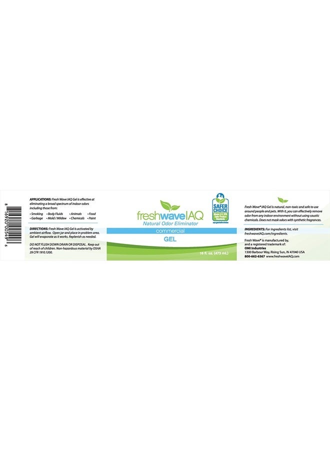 Fresh Wave IAQ Commercial Odor Eliminating Gel, 16 Fl. Oz. | Pack of 6 | Odor Absorbers for Home | Safer Odor Relief | Natural Plant-Based Odor Eliminator | Replace Every 15-60 Days - Image 2