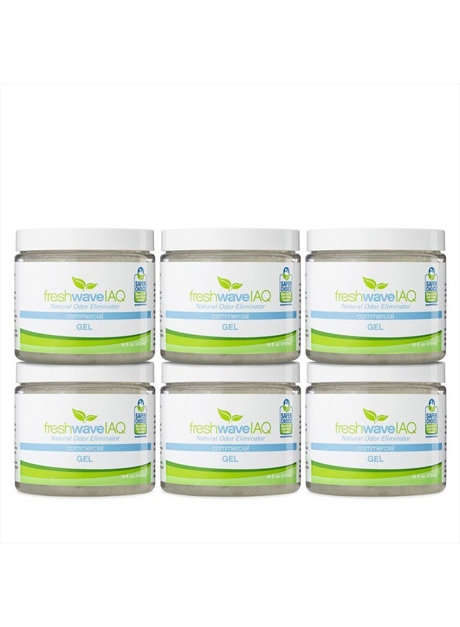 Fresh Wave IAQ Commercial Odor Eliminating Gel, 16 Fl. Oz. | Pack of 6 | Odor Absorbers for Home | Safer Odor Relief | Natural Plant-Based Odor Eliminator | Replace Every 15-60 Days - Image 1