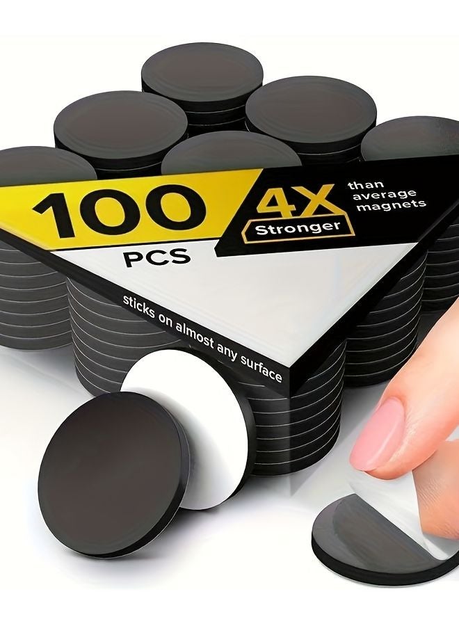 100 Pcs Self Adhesive Round Magnets Flexible Magnetic Stickers For Photos Office Whiteboard - Image 2