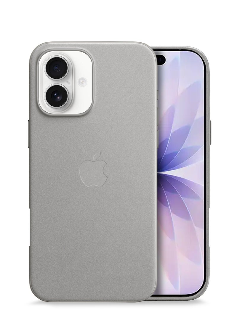 Wtech Apple iPhone 17 5G 2025 Luxury Leather Magnetic Wireless Charging Case Original MagSafe Shockproof Case Cover (MCMPMN) - Grey - Image 1