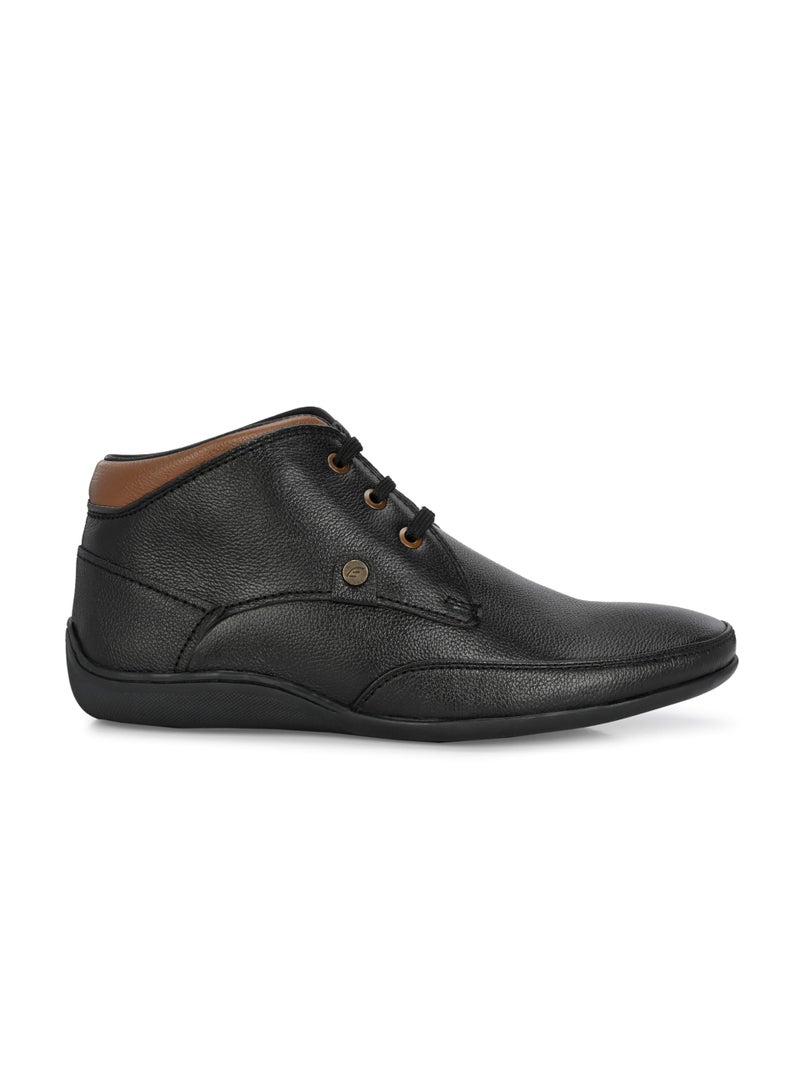 egoss Leather Boots for Men | Genuine Leather | Comfortable & Stylish | Ideal for Office, Casual, Travel & Daily Commute – G-549 | Black,9 - Image 4