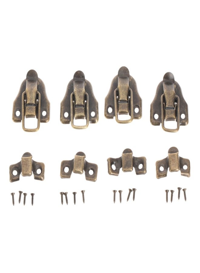 Dophee 4pcs Retro Latch Catch Jewellery Box Gift Case Wardrobe Hasp Pad Chest Lock Hook - Image 2