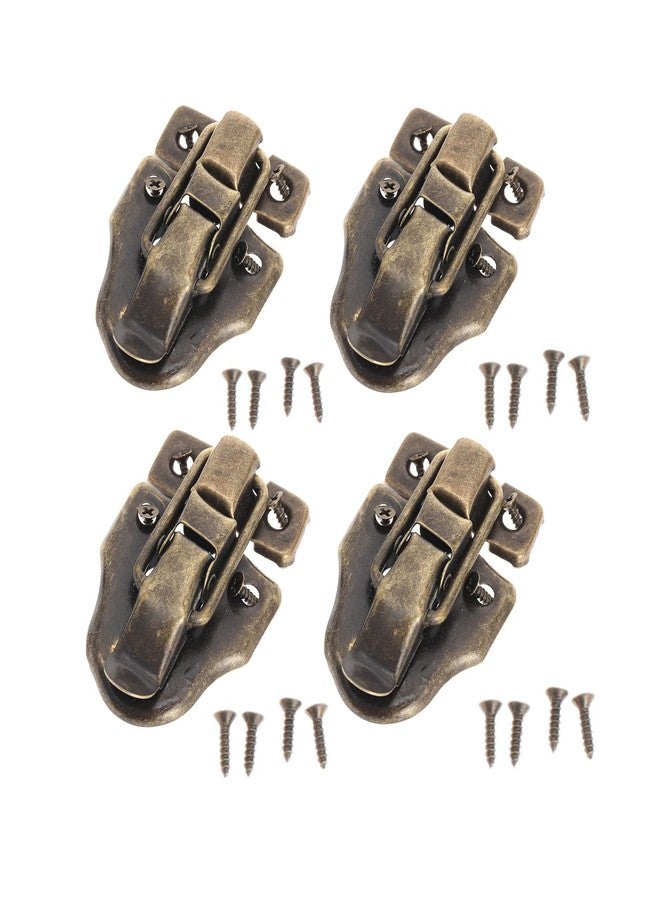 Dophee 4pcs Retro Latch Catch Jewellery Box Gift Case Wardrobe Hasp Pad Chest Lock Hook - Image 1