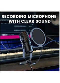 OneOdio FM1 USB Condenser Microphone Professional Studio DJ Recording Streaming Mic With Pop Filter For PC Laptop Gaming Youtube  - Image 5