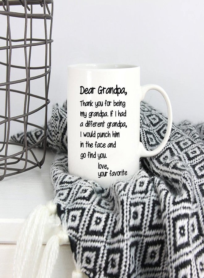 5Aup Father's Day Funny Grandpa Coffee Mug Christmas Gifts from Grandson Granddaughter, Dear Grandpa, Thanks for Being... Love Your Favorite Cups 11 Oz, Birthday Present Idea for Grandfather - Image 5
