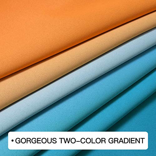 COSVIYA Grommet Ombre Room Darkening Curtains 54 inches Length for Kids/Girls Bedroom, Polyester Light Blocking Orange and Blue Gradient Window Drapes/Curtains for Living Room,2 Panels, 52x54 inches - Image 5