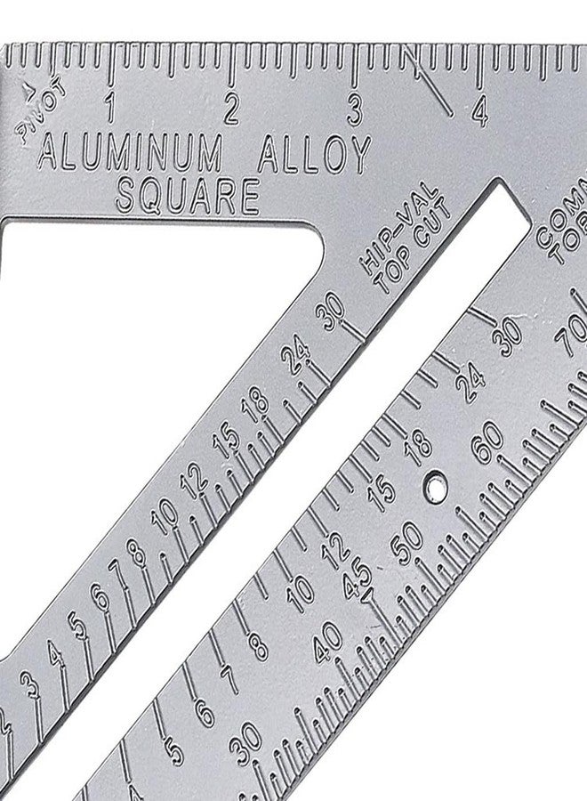 DeoDap Speed Square 7-Inch - Double-Sided Scale 45° & 90° Triangle Ruler Measurement with Metric Inch - Aluminum Alloy Rafter Square Tool for Carpentry, Woodwork, Industrial Construction (Pack of 1) - Image 5