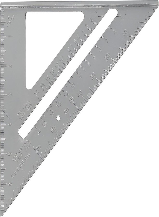DeoDap Speed Square 7-Inch - Double-Sided Scale 45° & 90° Triangle Ruler Measurement with Metric Inch - Aluminum Alloy Rafter Square Tool for Carpentry, Woodwork, Industrial Construction (Pack of 1) - Image 1