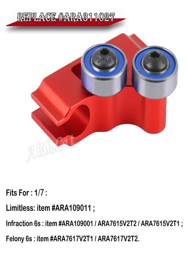 مجموعة دعم عمود الدوران المركزي عالي السرعة لسيارة التحكم عن بعد 1/7 Infraction Limitless Felony (ARA109011/ ARA109001/ ARA7617V2/ ARA7615V2)، قطع غيار ARRCat RC المُحسّنة، بديل للرقم #ARA311027، لون أحمر - Image 2