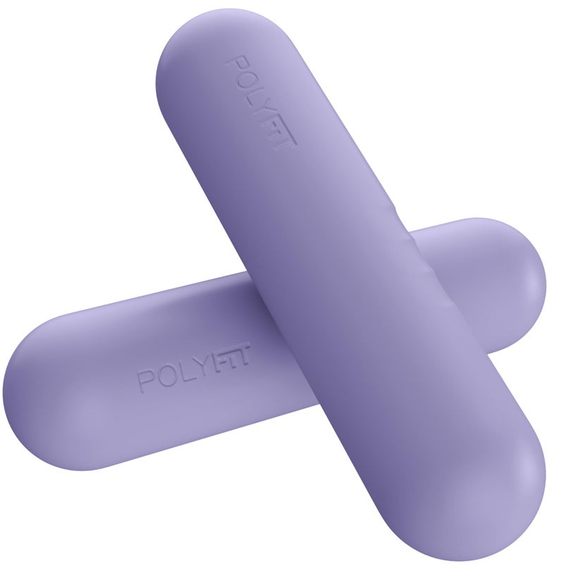Polyfit Dumbbell Weight Bars for Women 33 LB Each 65 LB Pair Dumbbell Set for Walking Yoga Dance Barre Pilates Cardio Aerobics Lavender - Image 2