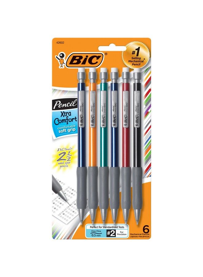 Bic قلم رصاص ميكانيكي بيك إكسترا كومفورت 0.5 مم، برميل متنوع (Bicmpfgp61) 6 قطع - Image 2