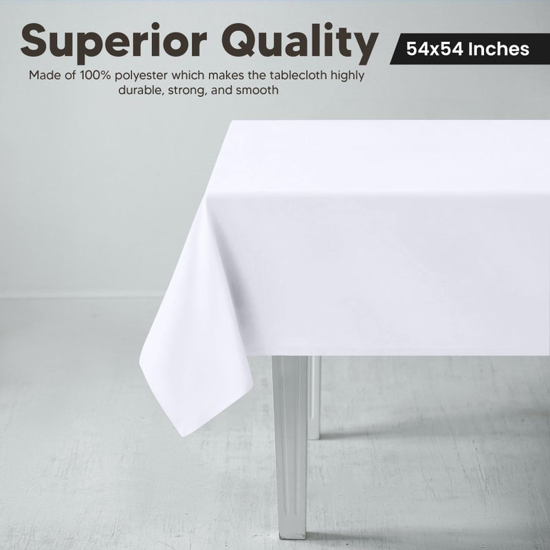 Utopia Kitchen Square Table Cloth 2 Pack [54x54 Inches  White] Tablecloth Machine Washable Fabric Polyester Table Cover for Dining  Buffet Parties  Picnic  Events  Weddings and Restaurants - Image 2