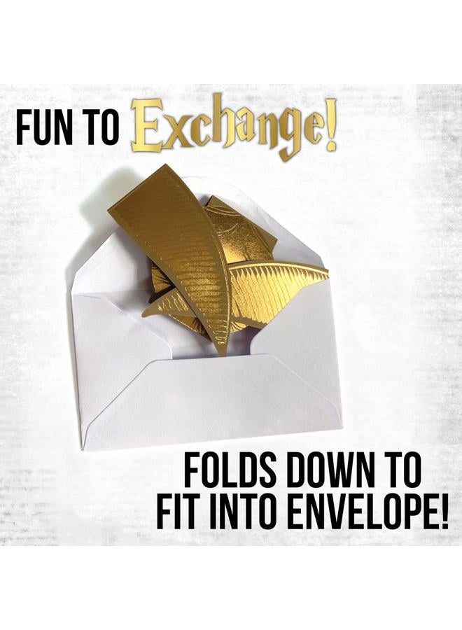 Harry Potter Golden Snitch Valentine's Day Card Set for Kids, 28 Card Pack & Envelopes - Shiny Gold Foil Snitch Cards with Fun Greetings - Great for School Classroom Exchange Parties - Boys & Girls - Image 5